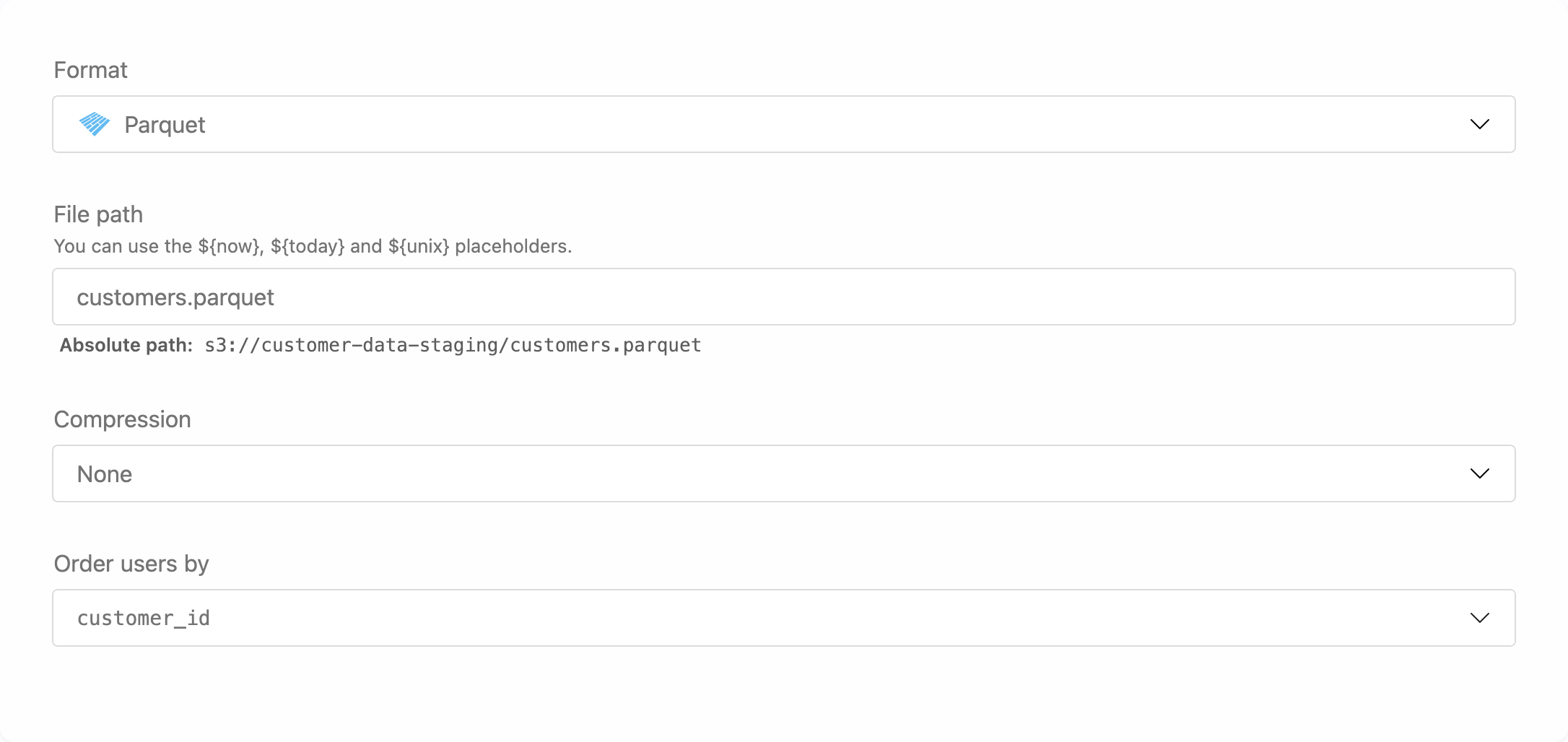 Parquet format settings