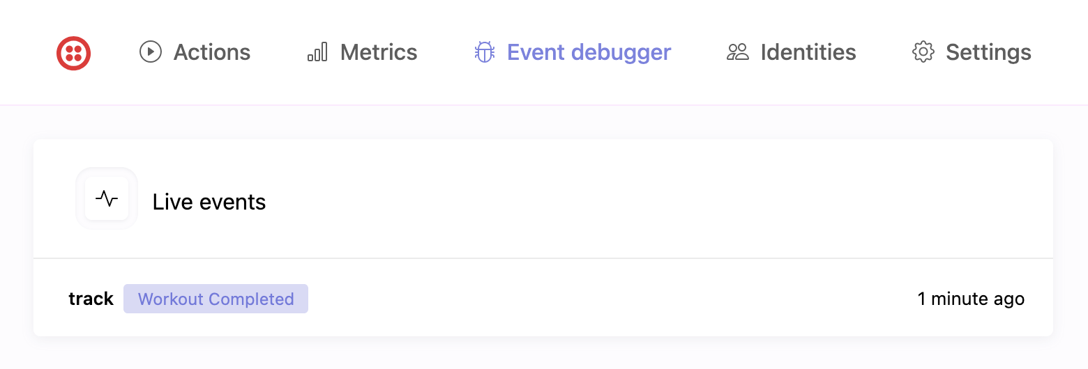Krenalis Event debugger showing Segment events