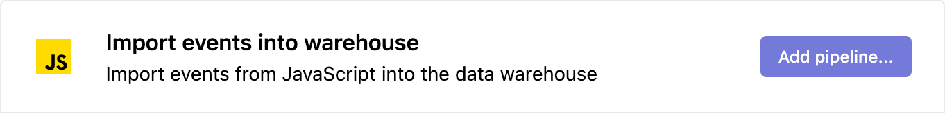 Import events into warehouse