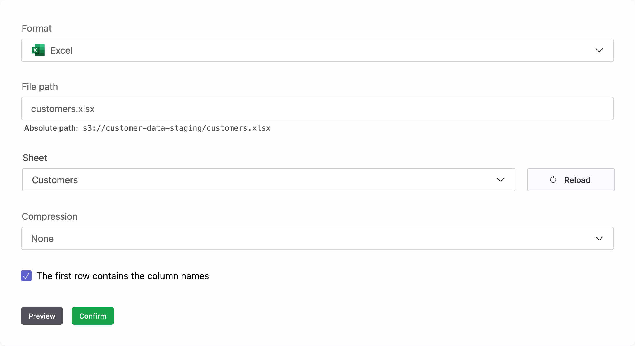 Excel format settings