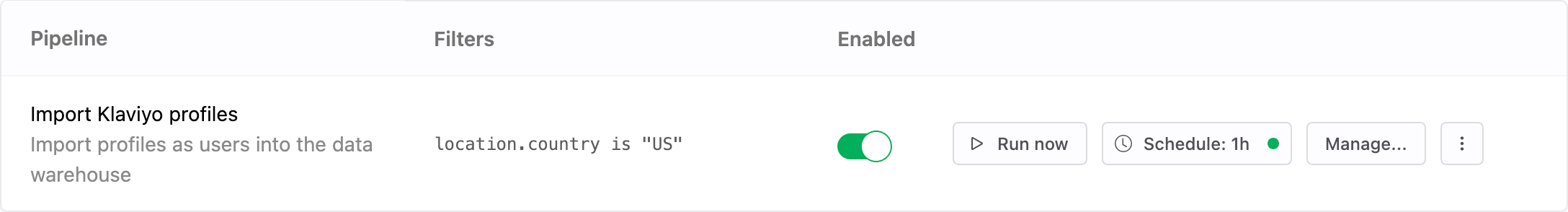 Pipeline to import profiles