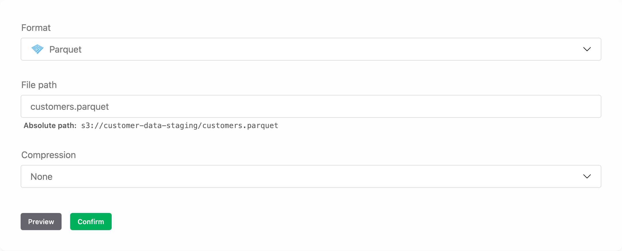 Parquet format settings