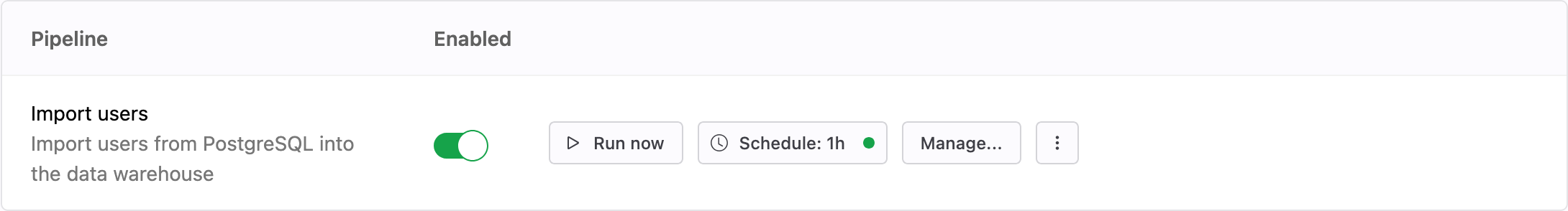 Pipeline to import user data