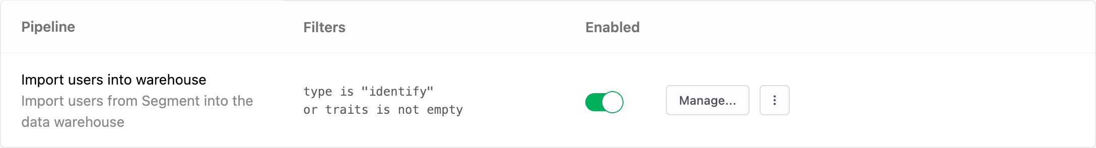 Pipeline to import user data