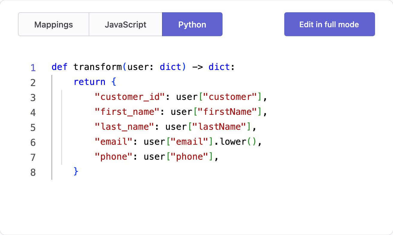 Python transformation