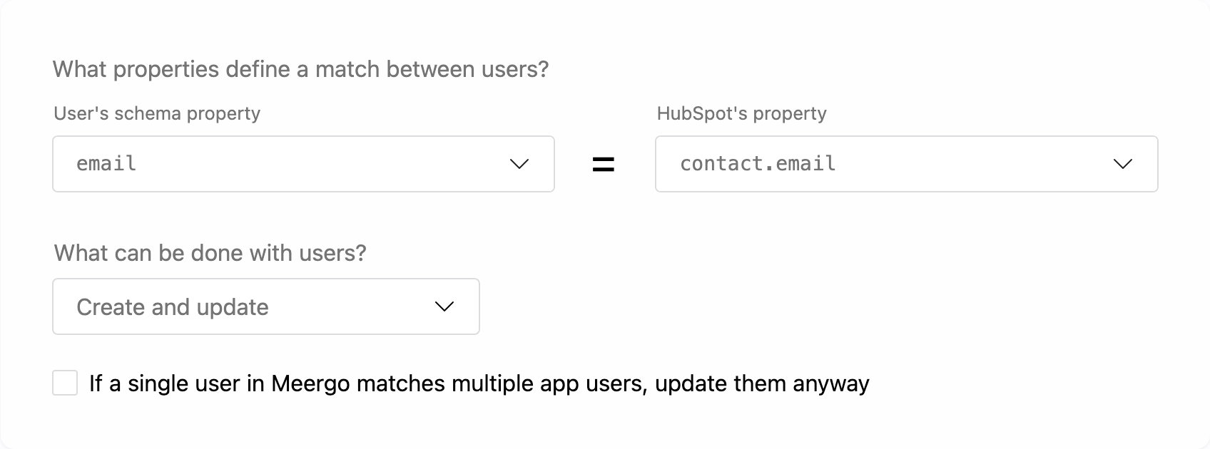 Export settings
