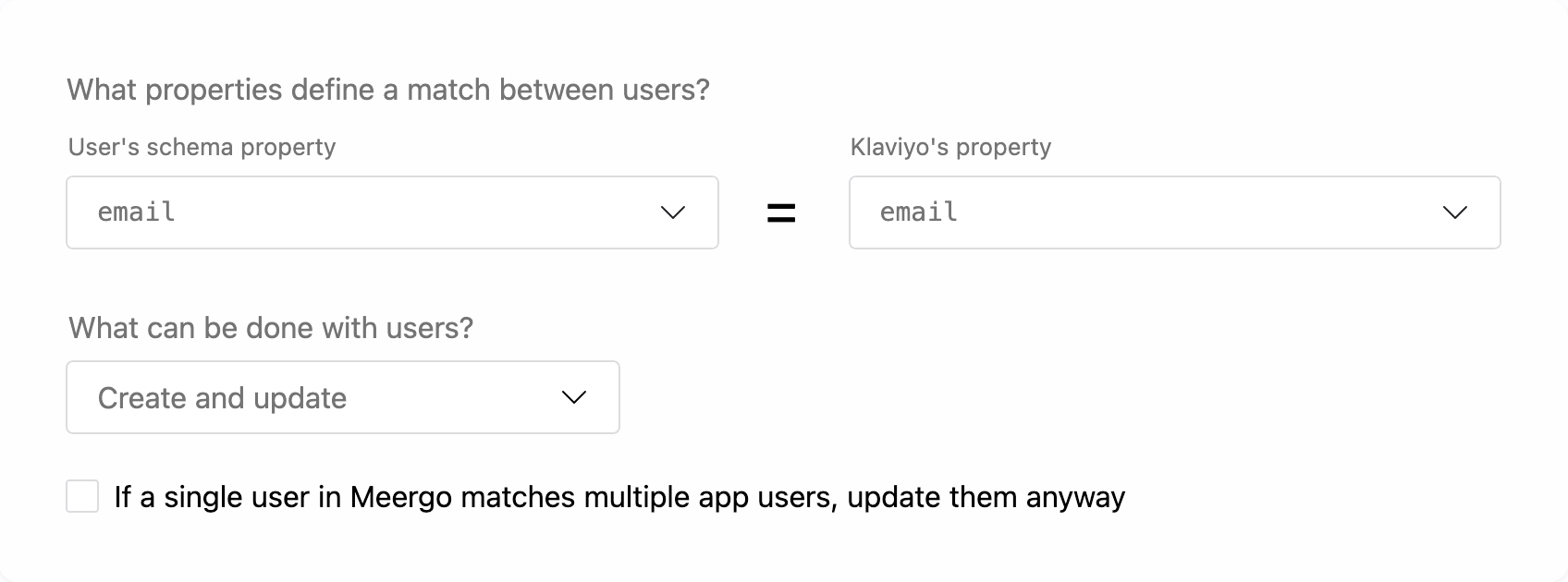Export settings