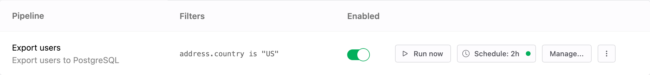 Pipeline to export profiles